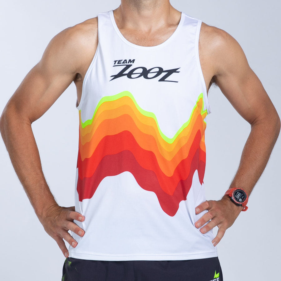 Men's Ltd Run Singlet - Red Wave