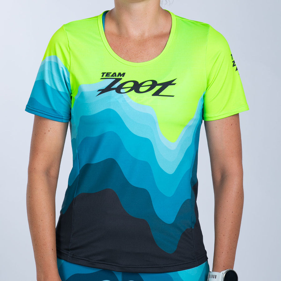 Women's Ltd Run Relaxed Fit Tee - Aqua Wave