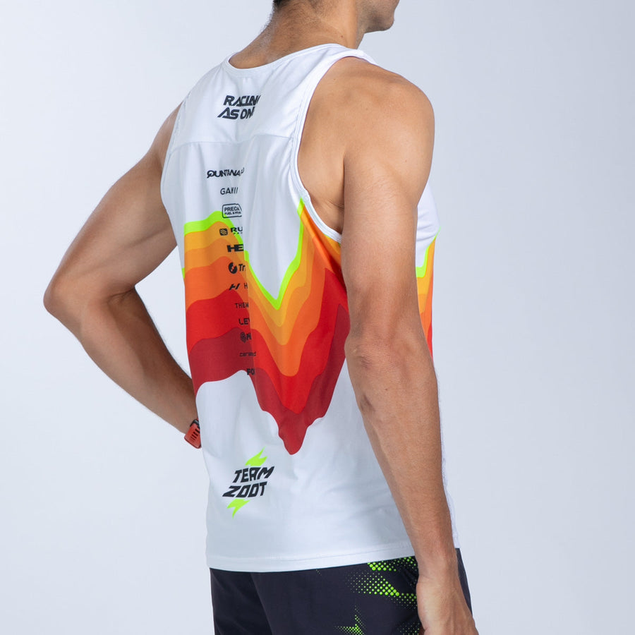 Men's Ltd Run Singlet - Red Wave