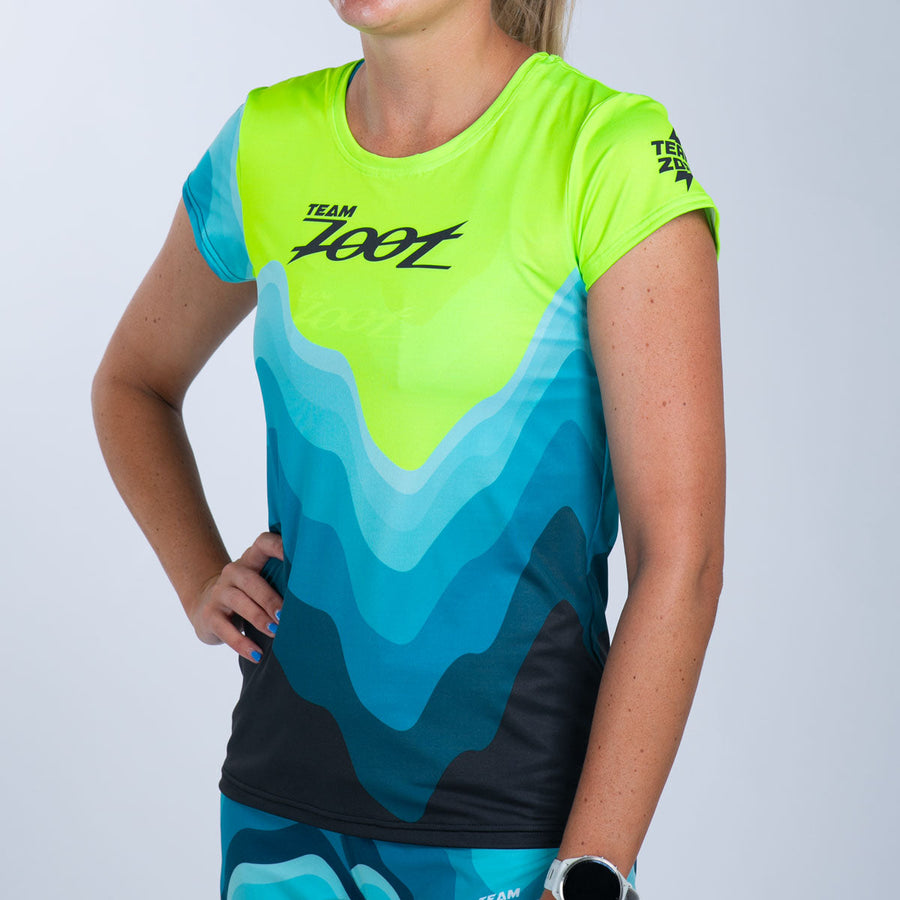 Women's Ltd Run Tee - Aqua Wave