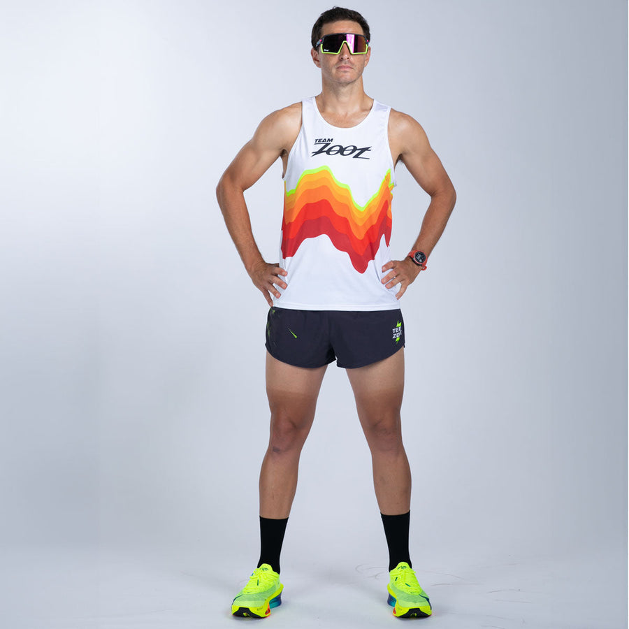 Men's Ltd Run Singlet - Red Wave